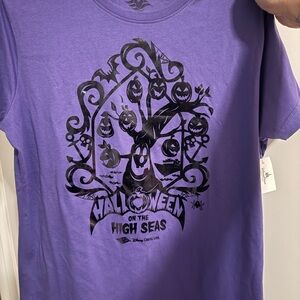 Disney Halloween on the High Seas Purple Graphic Tee L